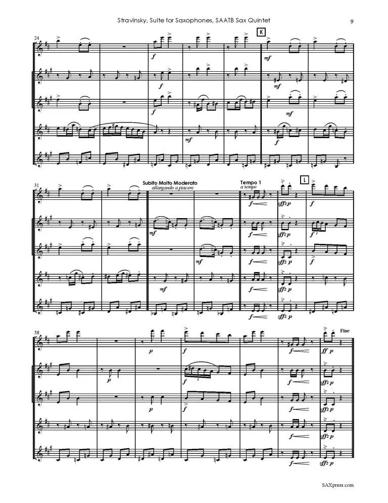 1102-5 STRAVINSKY Suite for Saxophones_Page_13 Suite for Saxophones