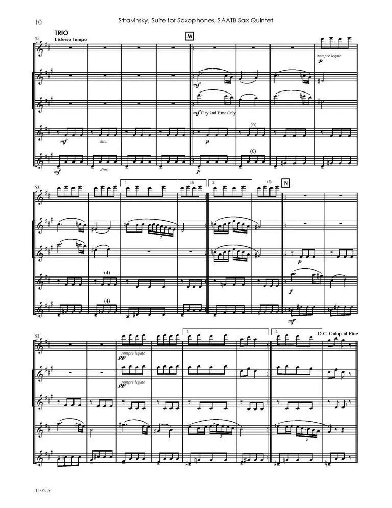 1102-5 STRAVINSKY Suite for Saxophones_Page_14 Suite for Saxophones
