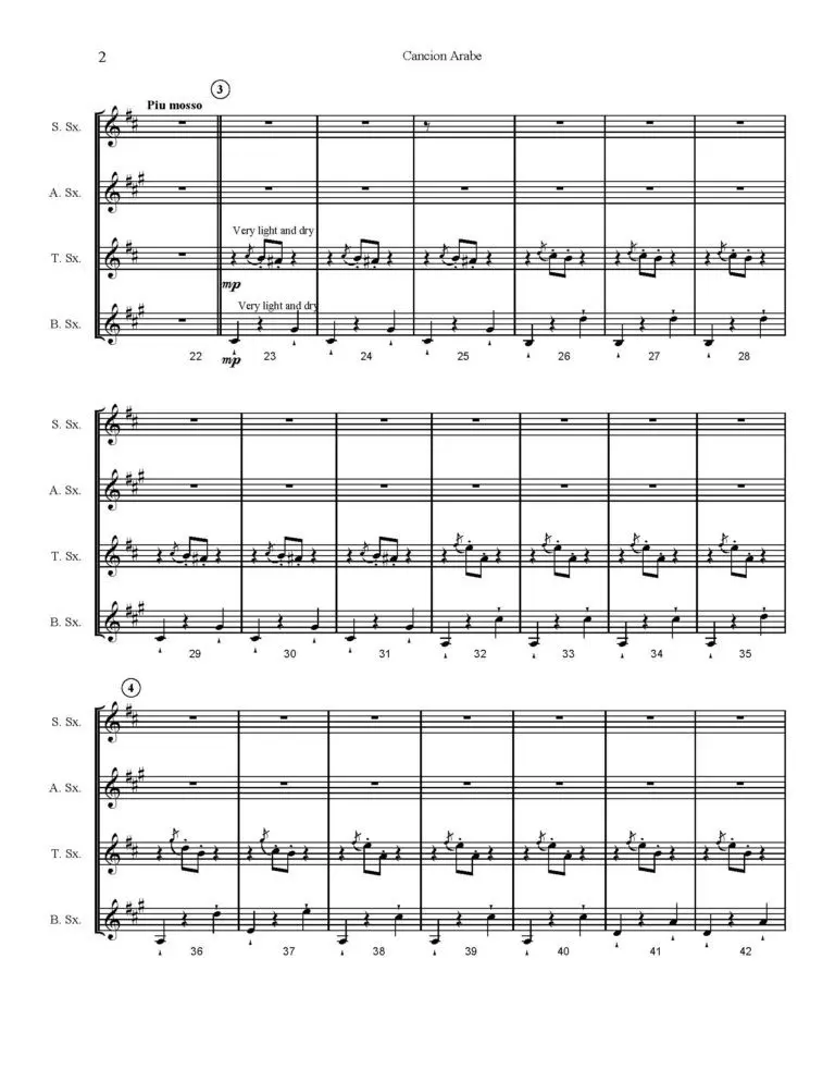 p-18-Granados-Cancion-Arabe-Score-Sample_Page_2.jpg SATB Sax Quartet | Cancion Arabe by Granados