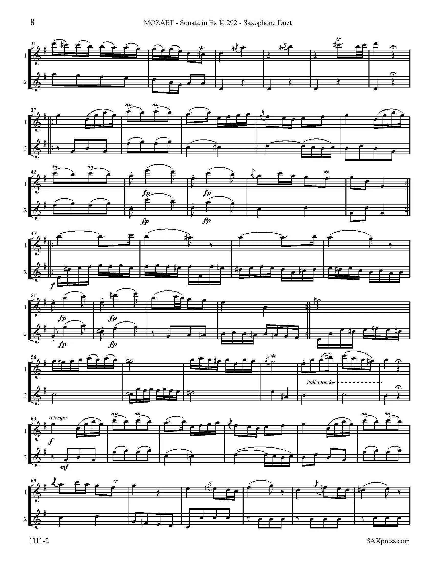 Sonata in B Flat, K292 - Image 6