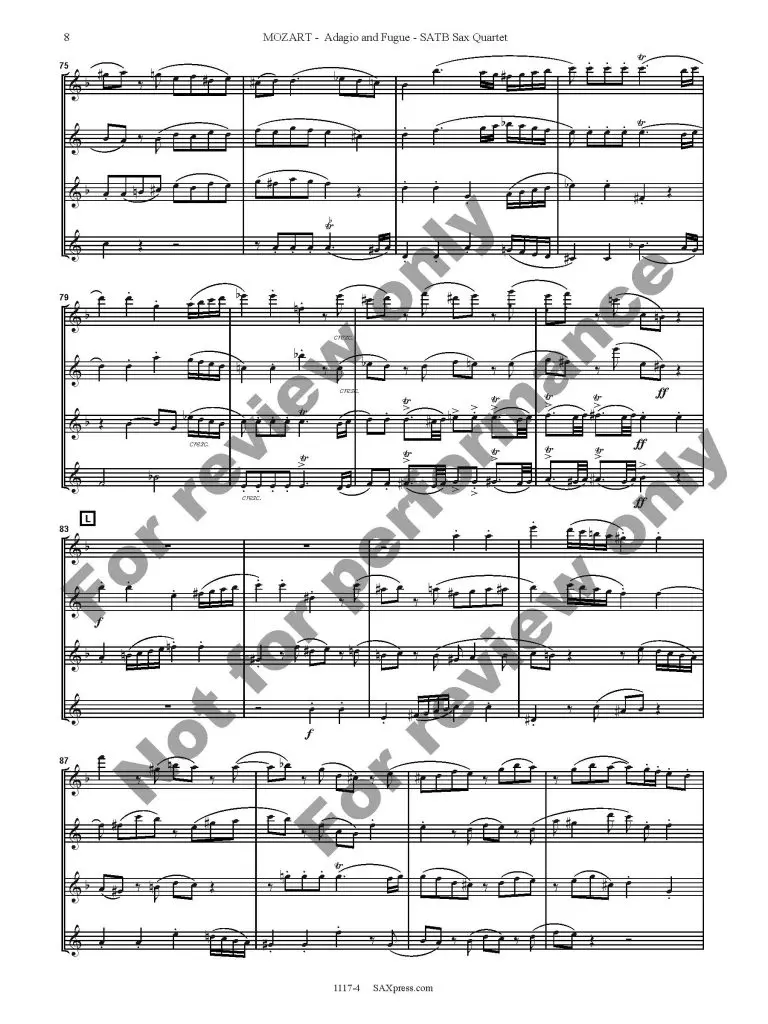 1117-4 MOZART - Adagio and Fugue 12 Adagio and Fugue in C minor, K546