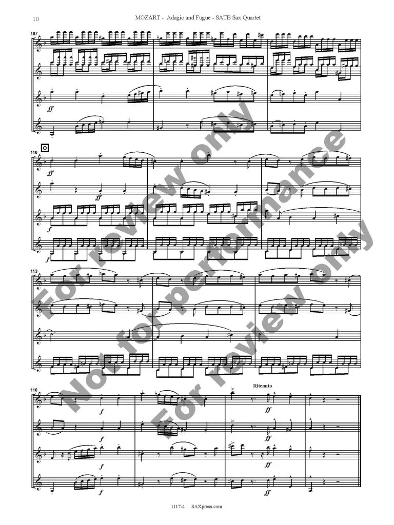 1117-4 MOZART - Adagio and Fugue 14 Adagio and Fugue in C minor, K546