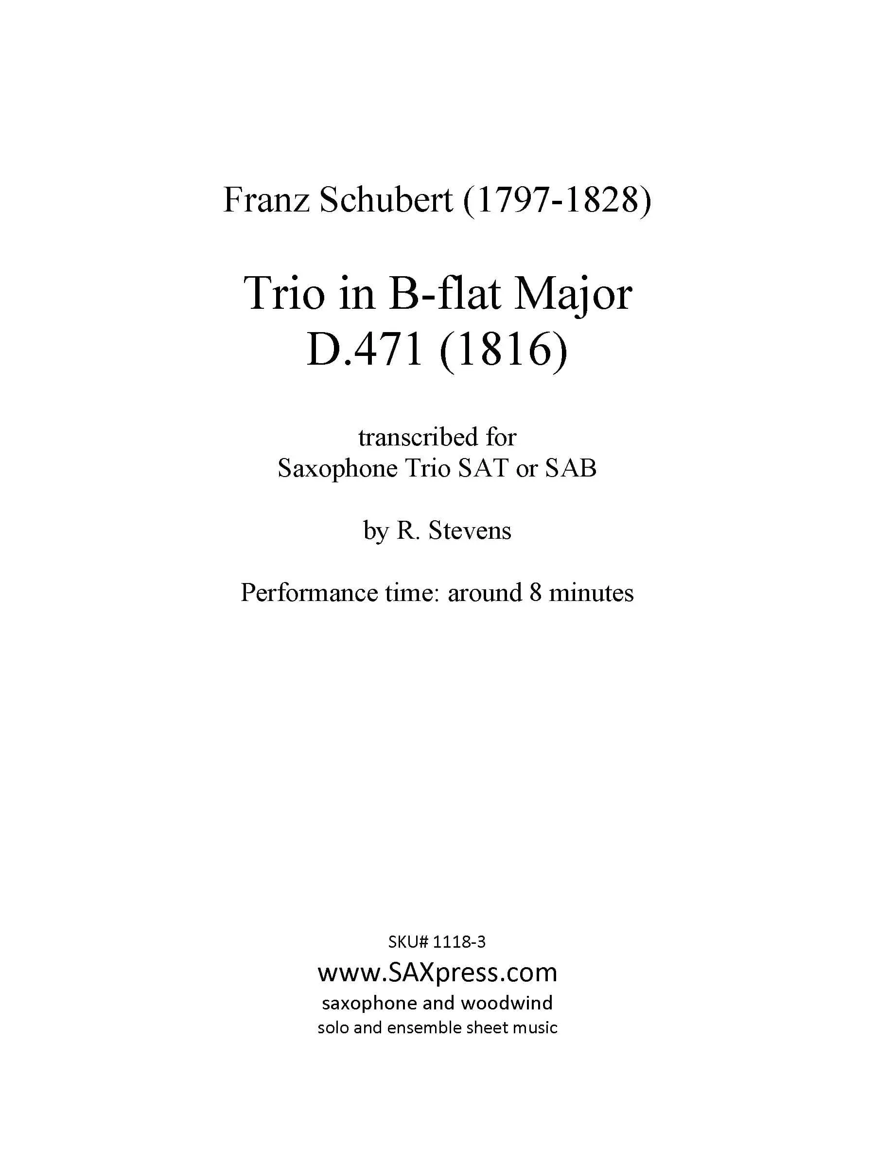 Trio in B-flat D471 - Image 2