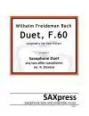 WF Bach Duet, F60 for 2 saxophones