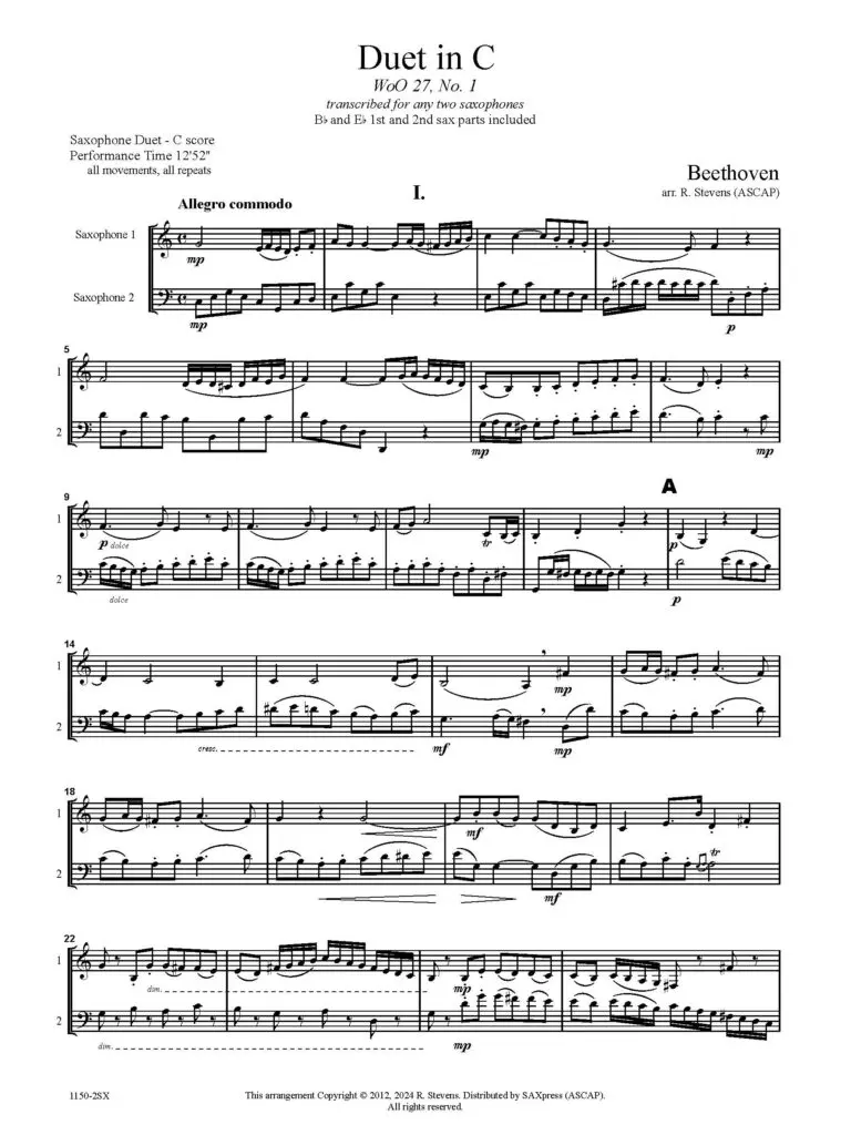 Duet in C, WoO. 27, No. 1