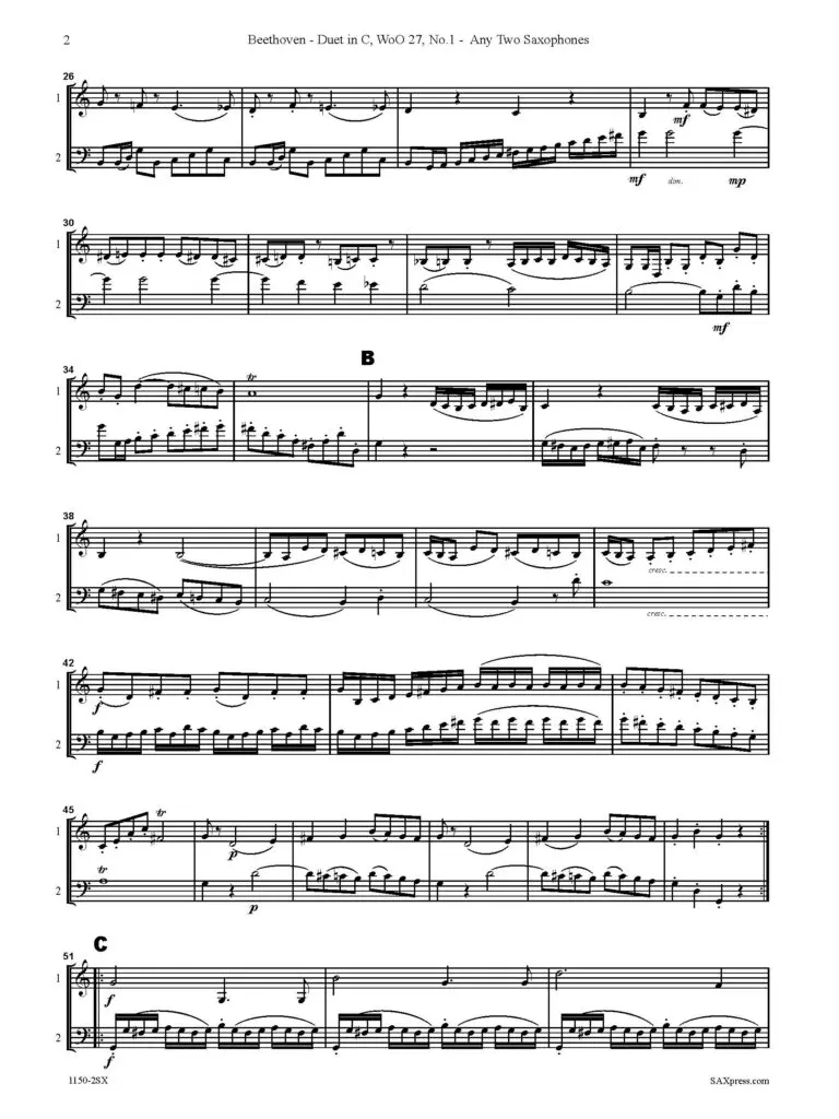 Duet in C, WoO. 27, No. 1