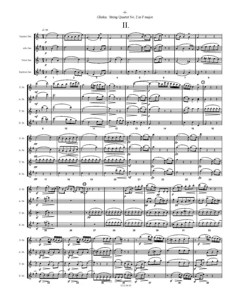 Quartet No. 2 in F major