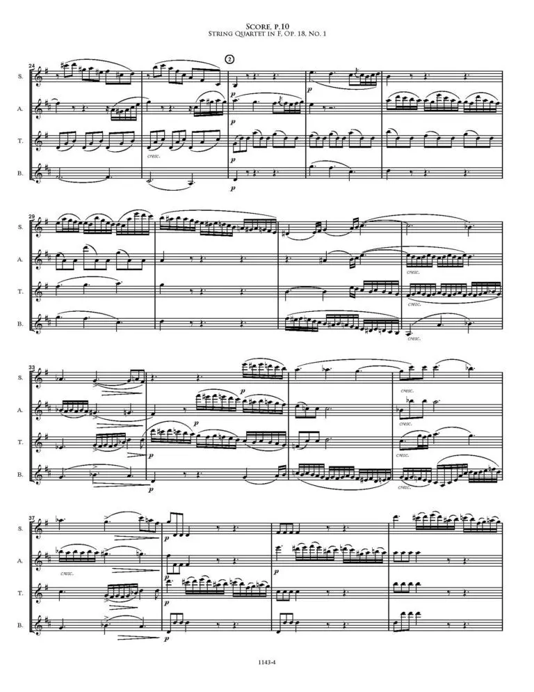 Quartet in F, Opus 18, no. 1
