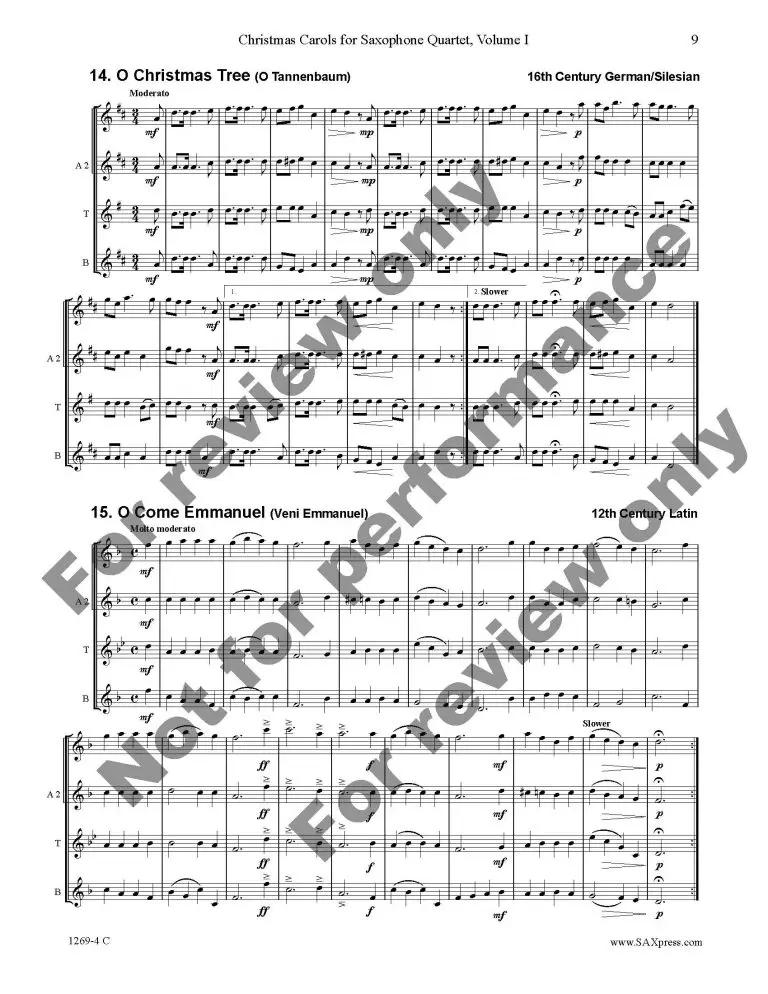 Christmas Carols for Saxophone Quartet Vol 1_Page_13 Christmas Carols for Saxophone Quartet Volume 1