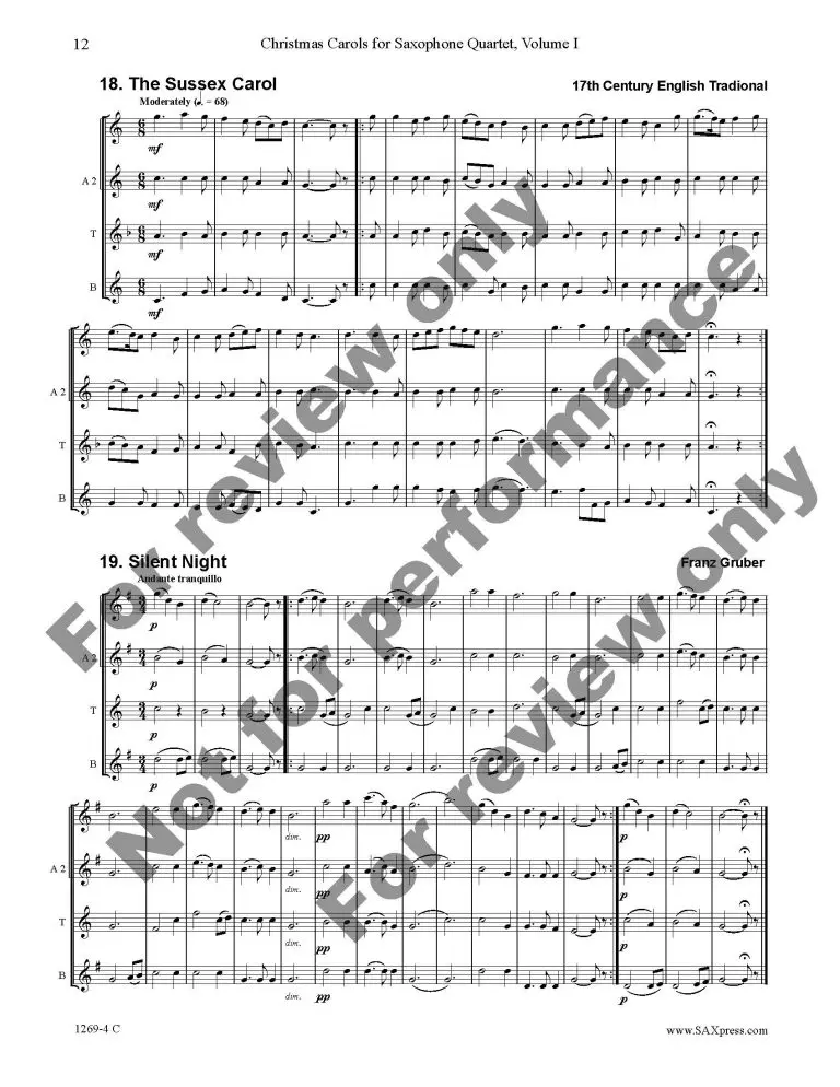 Christmas Carols for Saxophone Quartet Vol 1_Page_16 Christmas Carols for Saxophone Quartet Volume 1