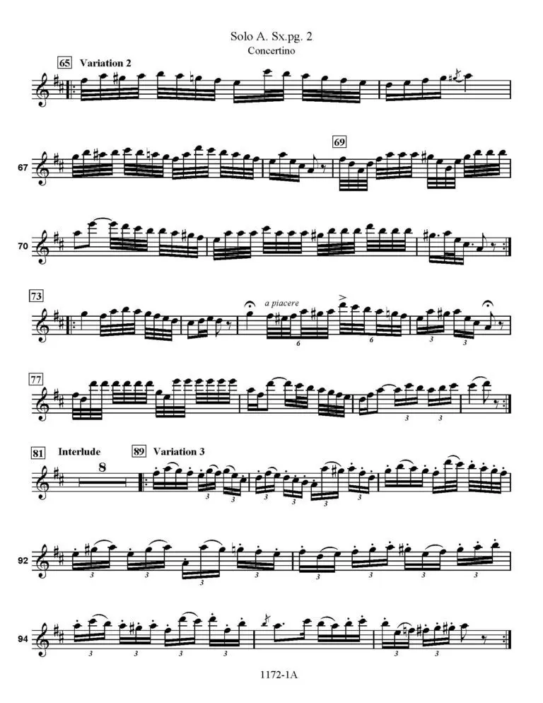 Donizetti Concertino Solo Alto Sax. Sample (2) Concertino for Saxophone