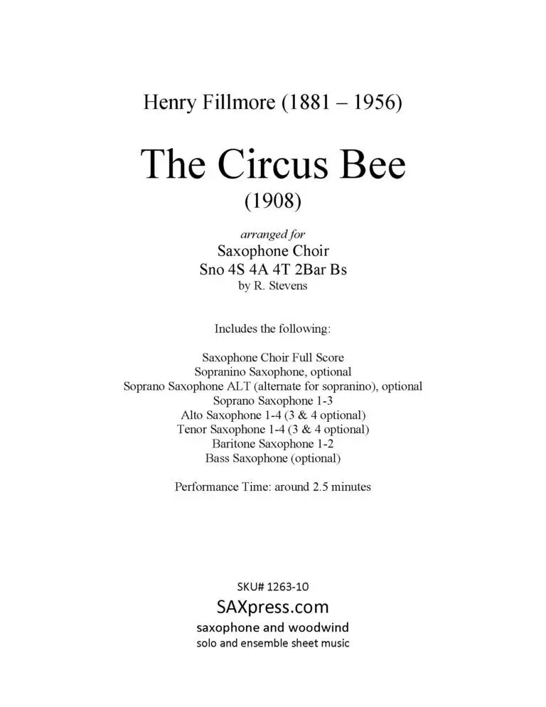 The Circus Bee - Saxophone Choir