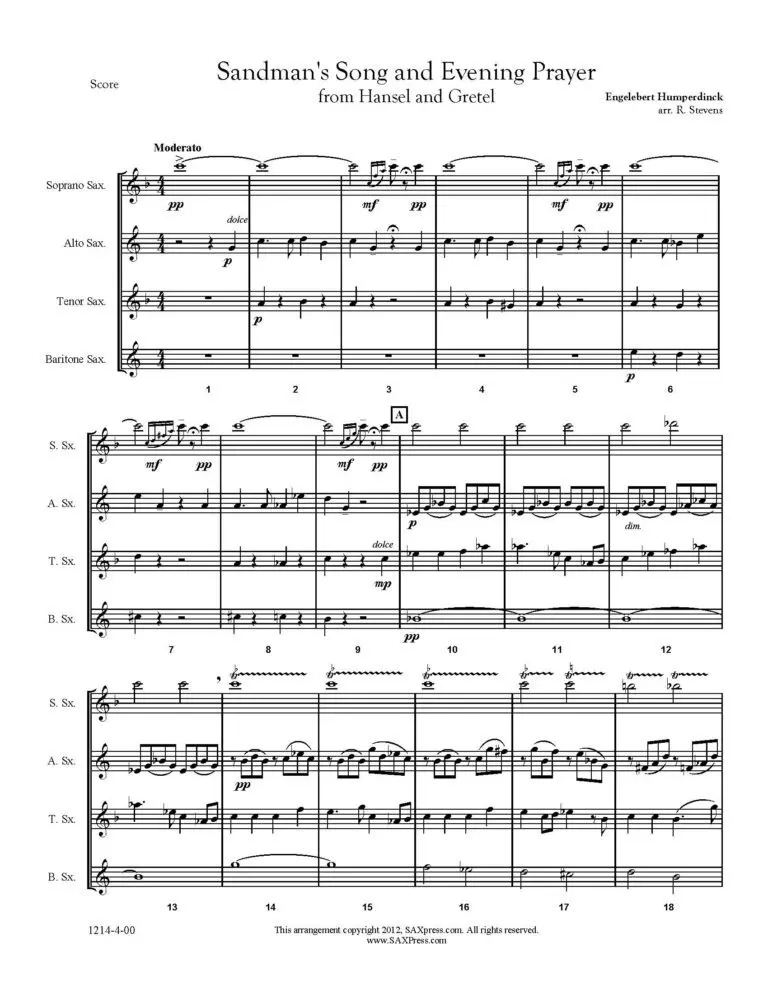 humperdinck-sandman-and-prayer-score-page-1 Sandman's Song and Evening Prayer