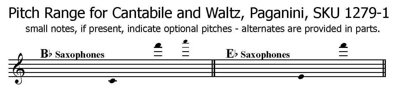 Cantabile and Waltz Paganini Any Saxophone solo with piano