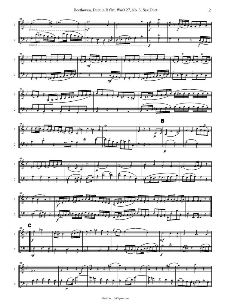 1264-2 Beethoven Duet in B flat WoO 27 No 3 -00- SCORE_Page_05 Duet in B Flat, WoO. 27, No. 3