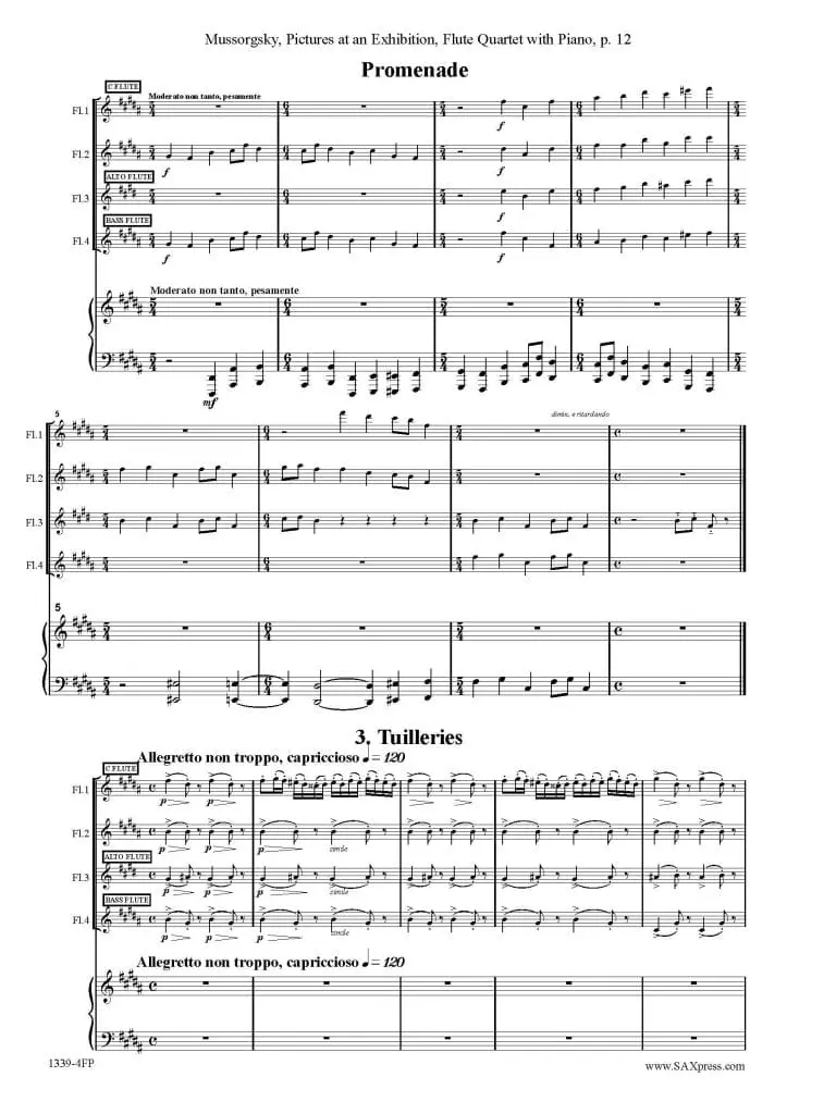 Mussorgsky Pictures at an Exhibition_Page_14 Pictures at an Exhibition Flute Quartet with Piano