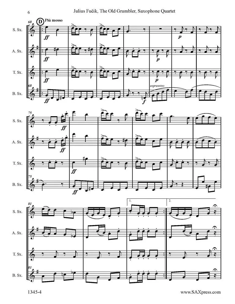 The Old Grumbler | Sax Quartet