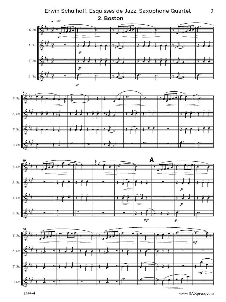 1344-4 Schulhoff Six Jazz Scenes_Page_06 Esquisses de Jazz | Sax Quartet