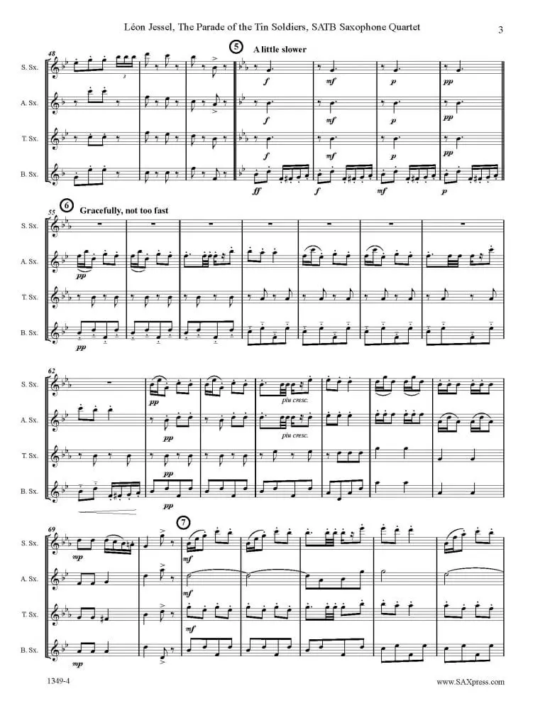1349-4 JESSEL The Parade of the Tin Soldiers Sax Quartet -00- SCORE_Page_3 The Parade of the Tin Soldiers