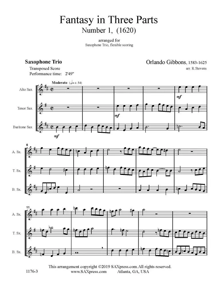 Fantasy in Three Parts | Sax Trio