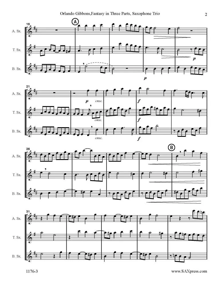 Fantasy in Three Parts | Sax Trio
