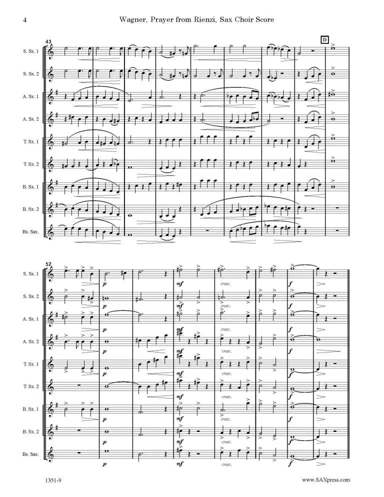 1351-9 WAGNER Rienzi Act 5 Introduction Sax Choir_Page_06 Introduction and Prayer from Rienzi