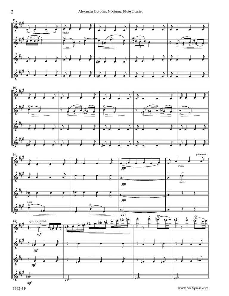 1352-4 F BORODIN nocturne FLQuartet 00 SCORE_Page_06 Nocturne | Flute Quartet