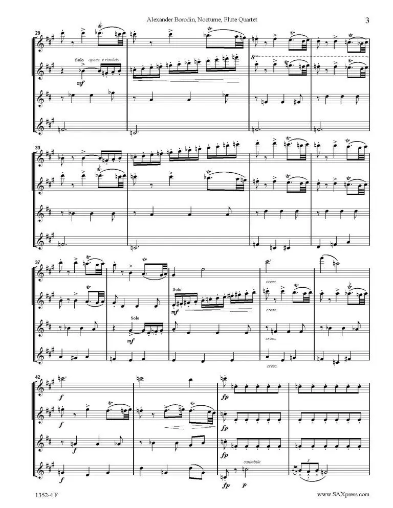 1352-4 F BORODIN nocturne FLQuartet 00 SCORE_Page_07 Nocturne | Flute Quartet