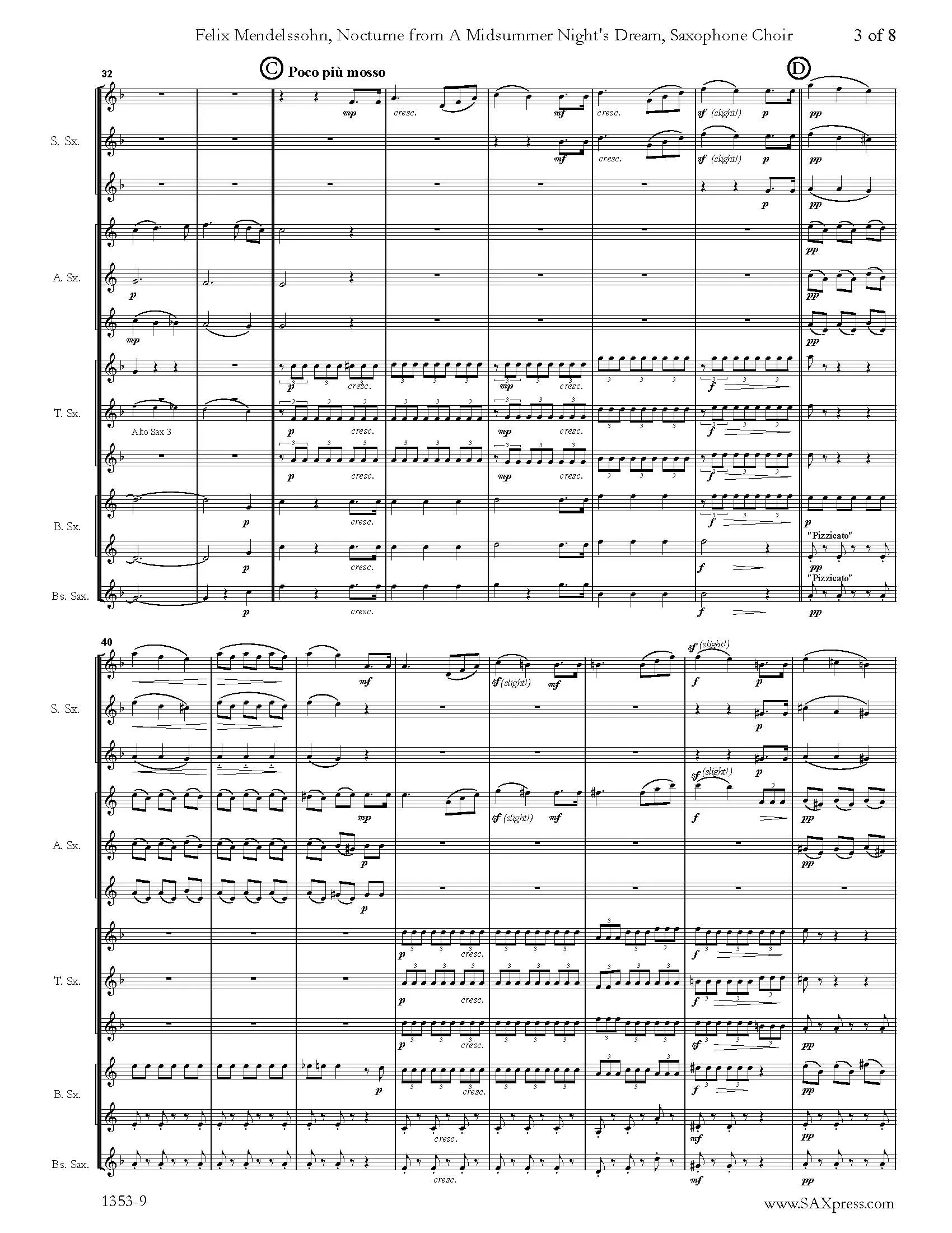 Nocturne from A Midsummer Night's Dream | Mendelssohn | Saxophone Choir - Image 4