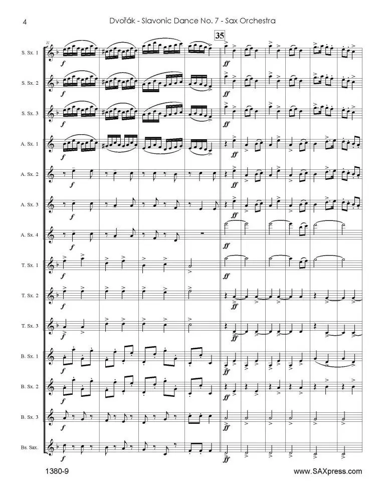 Slavonic Dance No. 7 | Dvořák | Saxophone Choir