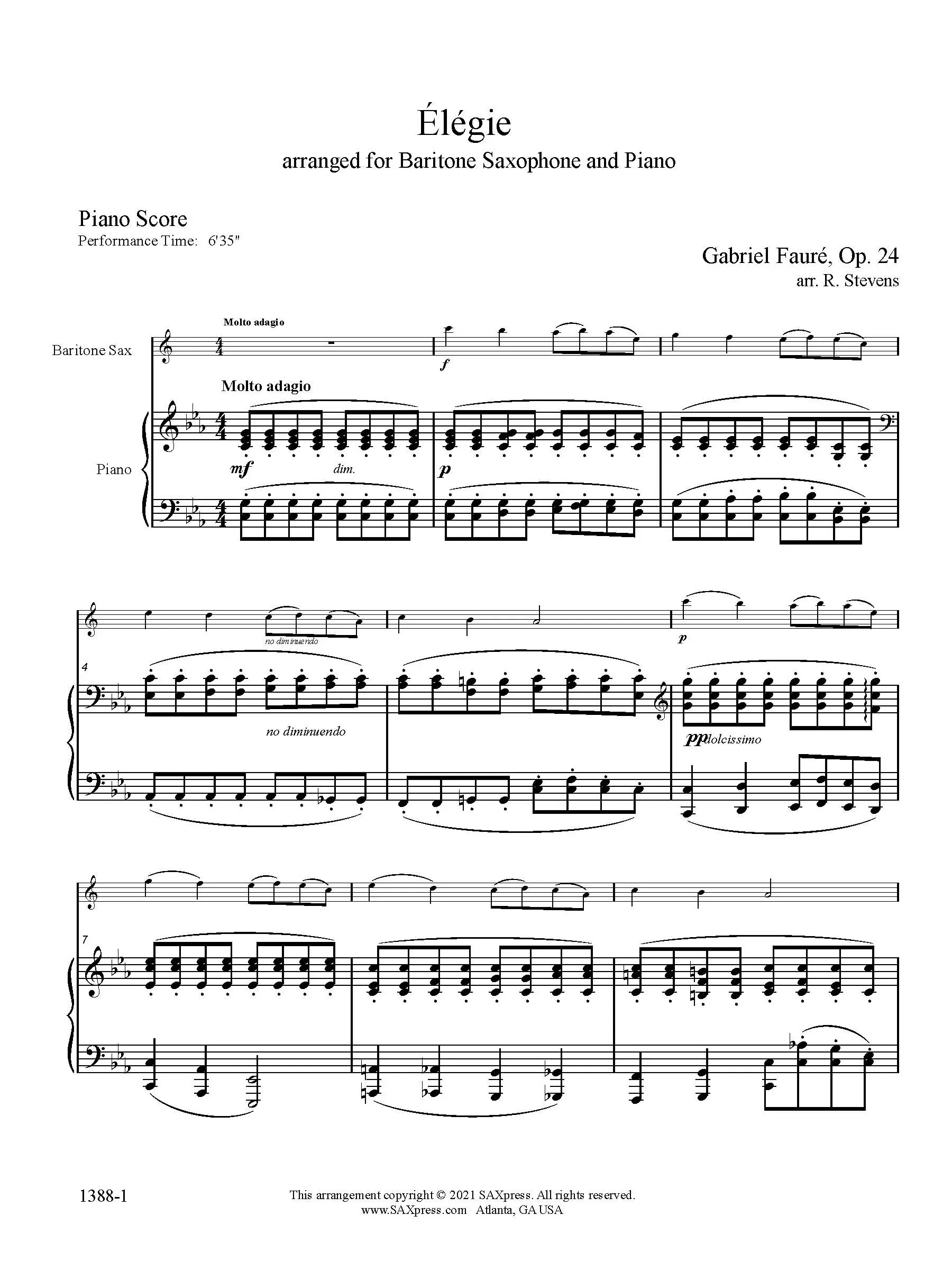 Élégie | Fauré | Bari Sax Solo - Image 2