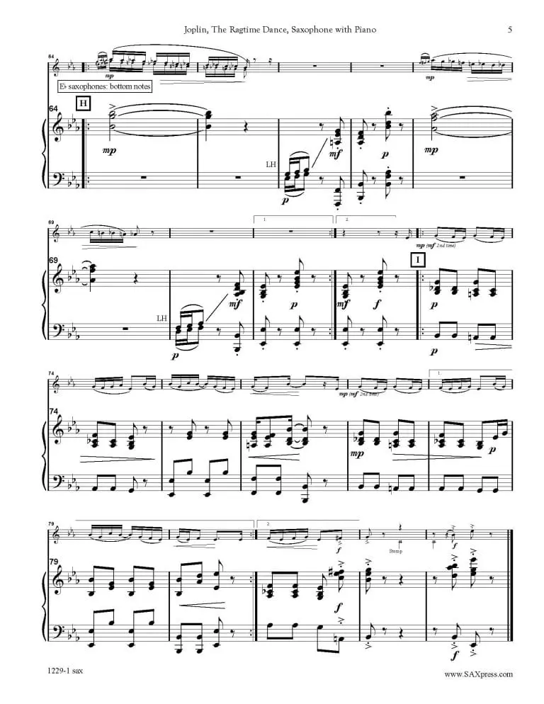 1229-1 sax JOPLIN The Ragtime Dance_Page_5 The Ragtime Dance | Saxophone Solo