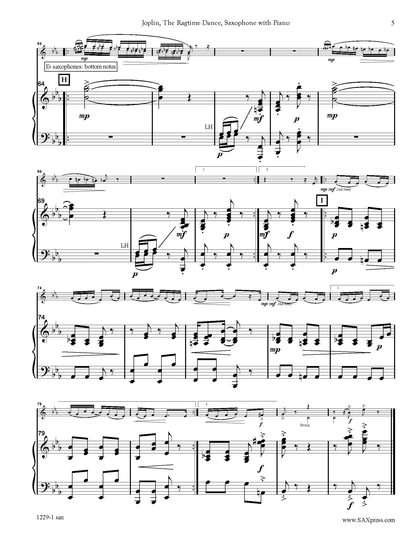 The Ragtime Dance | Saxophone Solo - Image 4