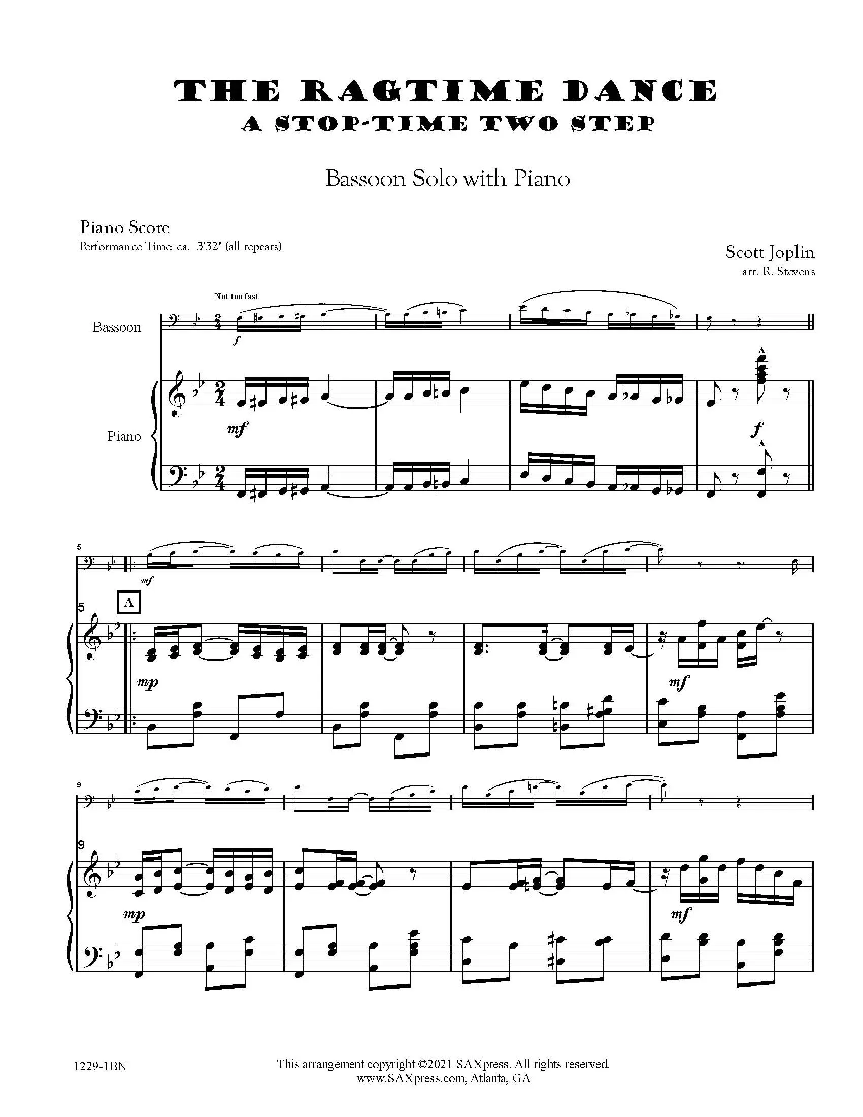 The Ragtime Dance | Bassoon Solo - Image 2