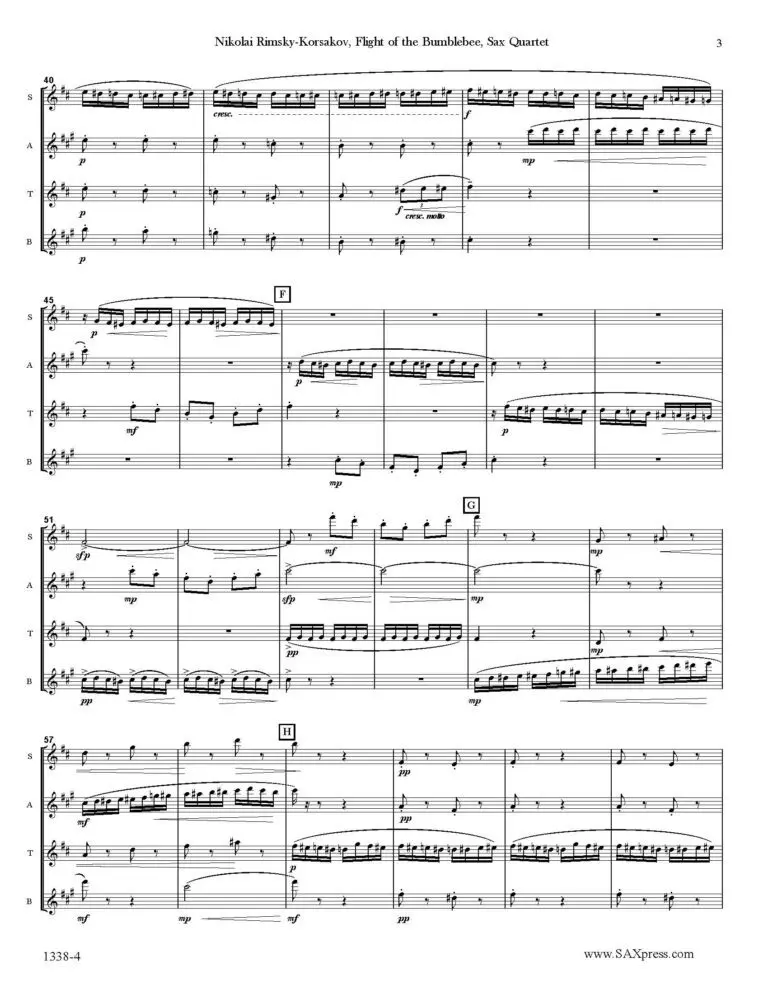 SAMPLE 1338-4 RIMSKY KORSAKOV Flight of the Bumblebee SAX QUARTET -00- SCORE_Page_07 Flight of the Bumblebee | Sax Quartet