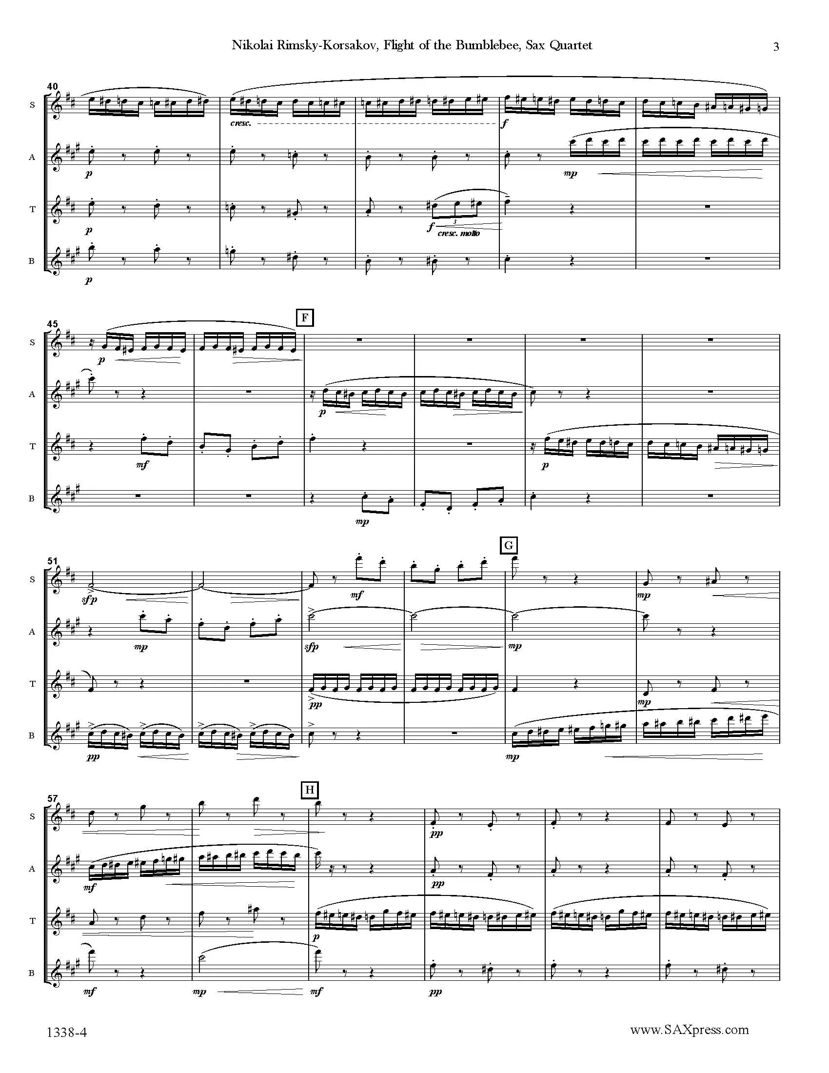 Flight of the Bumblebee | Sax Quartet - Image 4