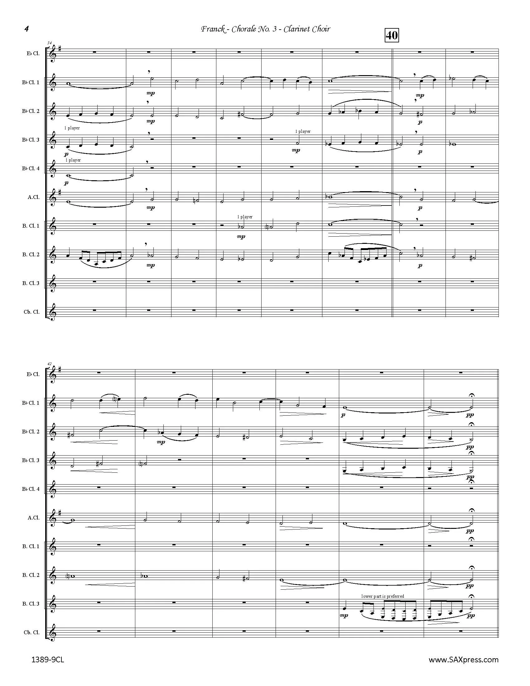 Chorale No. 3 | César Franck | Clarinet Choir - Image 6