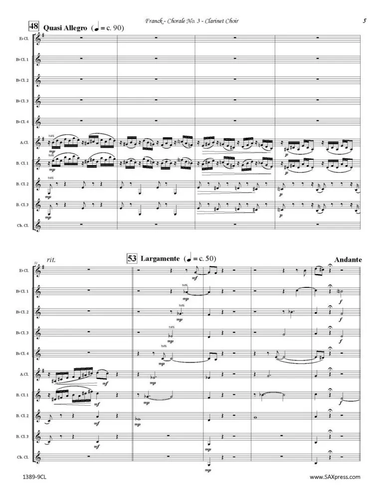 FRANCK - 1380-9CL - Chorale No 3 - CLARINET CHOIR_Page_09 Chorale No. 3 | César Franck | Clarinet Choir