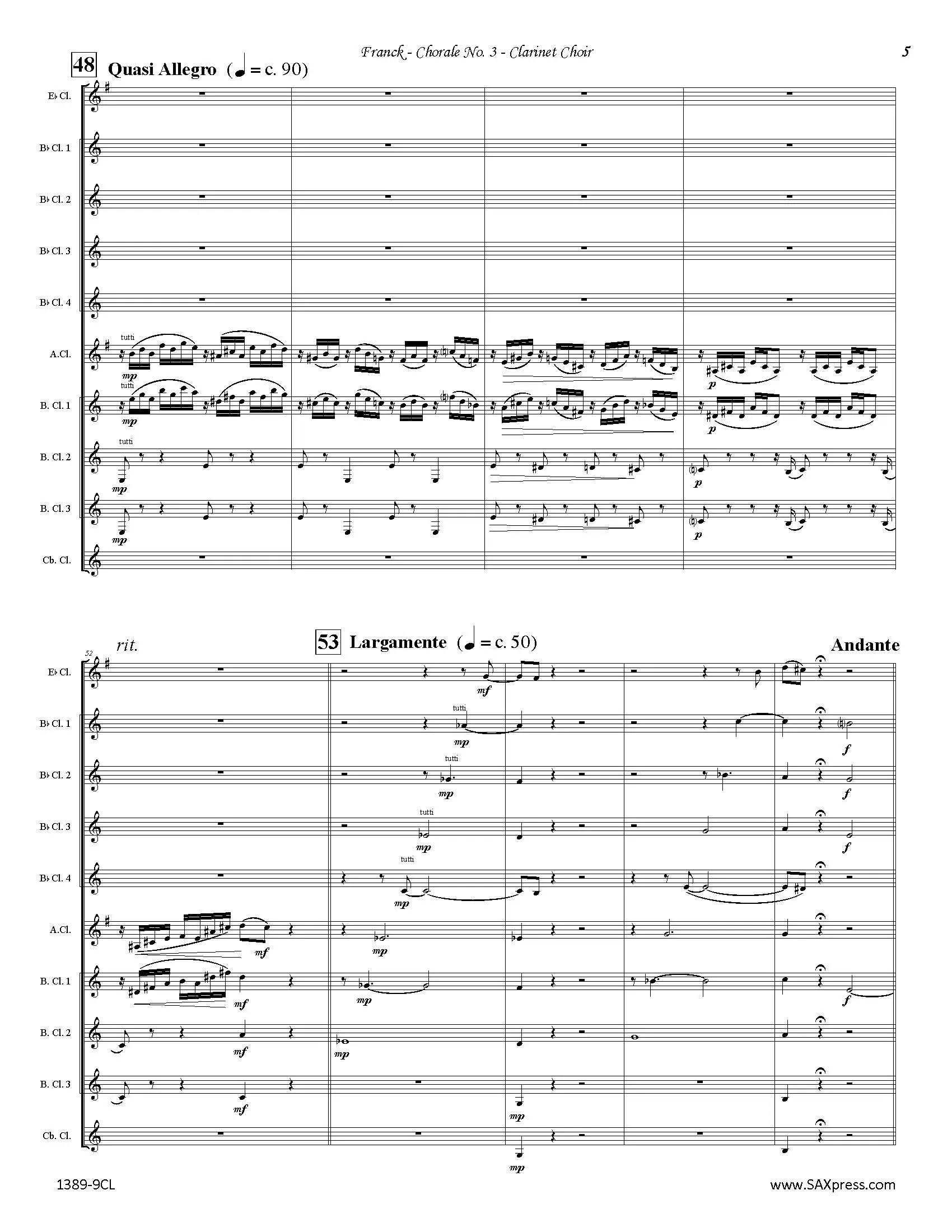 Chorale No. 3 | César Franck | Clarinet Choir - Image 7