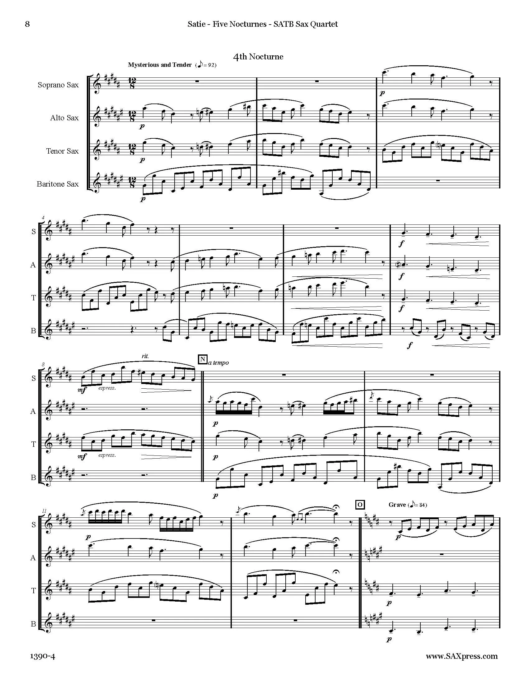 Five Nocturnes | SATB Sax Quartet - Image 5