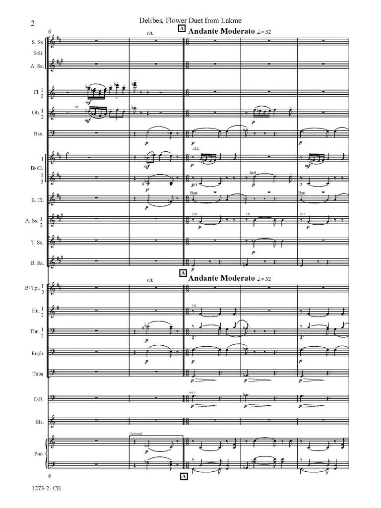 1273-2-CB DELIBES Flower Duet -00- SCORE_Page_06 Flower Duet from Lakmé | Sax Duet with Wind Ensemble