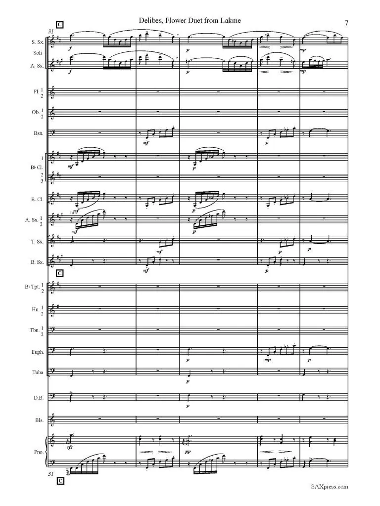 1273-2-CB DELIBES Flower Duet -00- SCORE_Page_11 Flower Duet from Lakmé | Sax Duet with Wind Ensemble