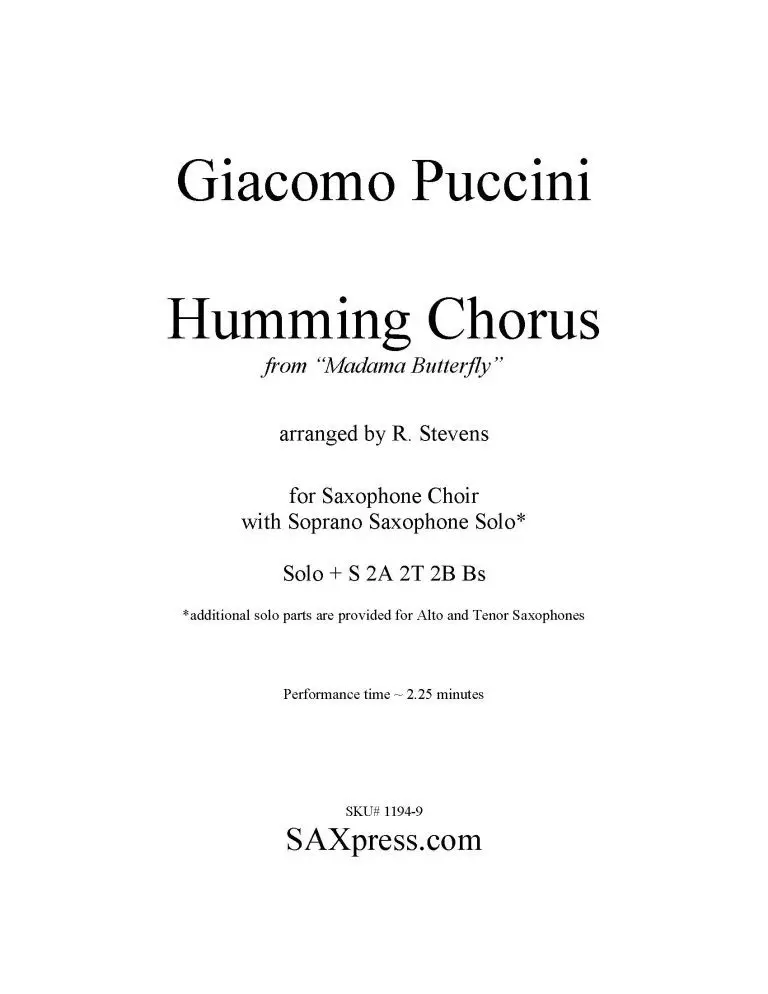 Humming Chorus from Madama Butterfly
