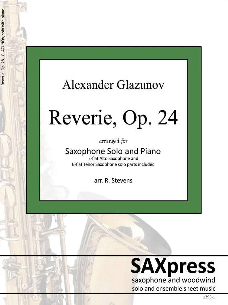 1395-1 GLAZUNOV Reverie -00- Piano score w sax_Page_01 Reverie, Op. 24