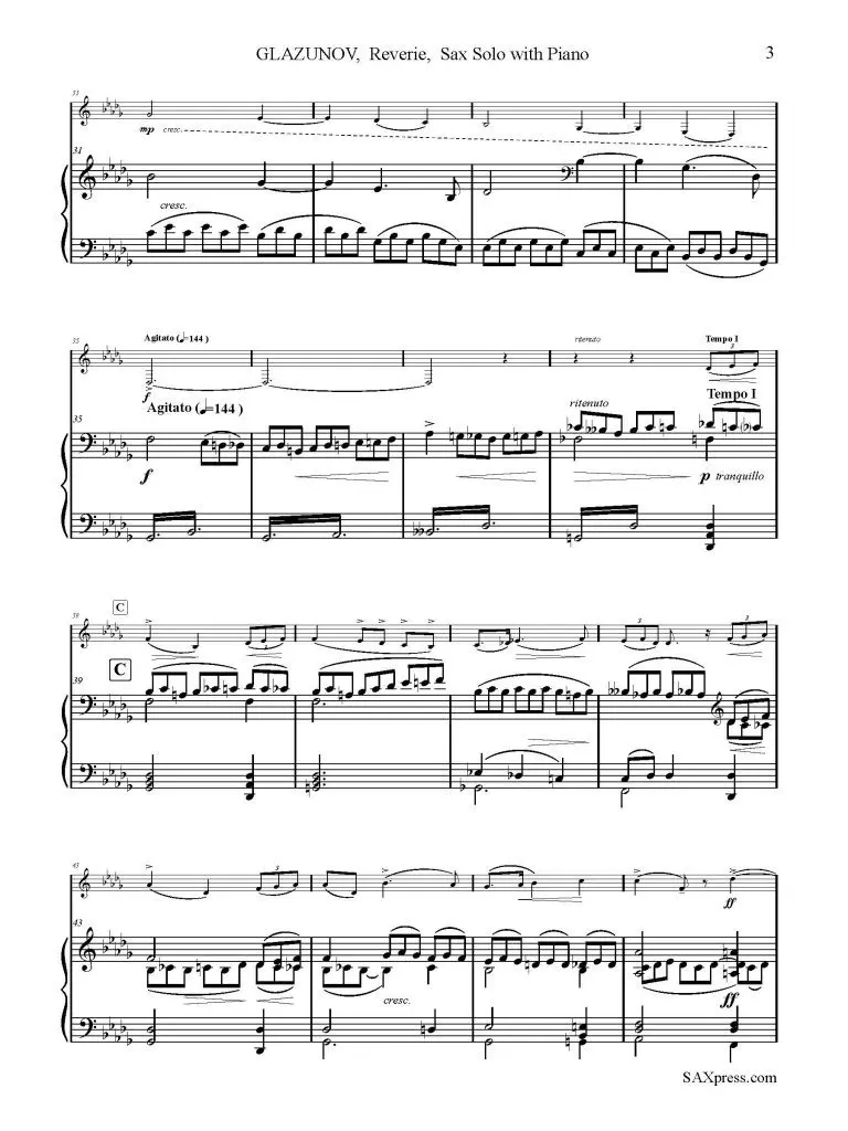 1395-1 GLAZUNOV Reverie -00- Piano score w sax_Page_07 Reverie, Op. 24