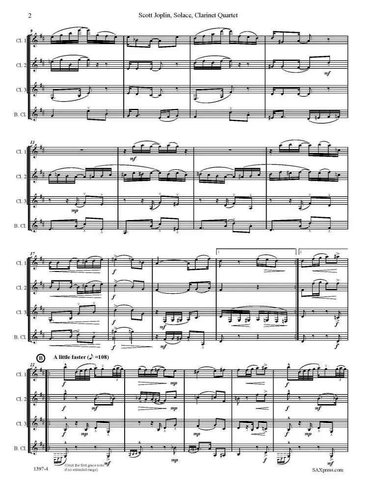 1397-4CL JOPLIN Solace_Page_06 Solace - A Mexican Serenade - Clarinet Quartet