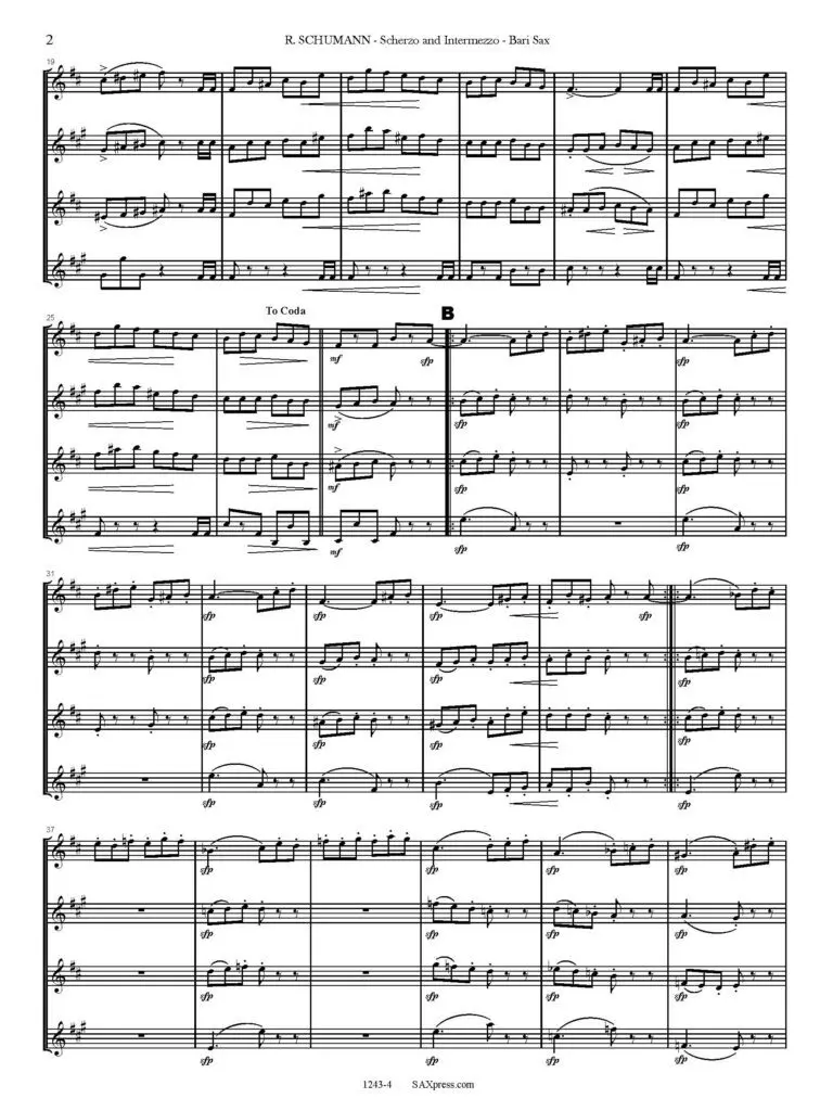 1243-4sx SCHUMANN R - Scherzo and Intermezzo - 00 - Score - SAX QUARTET_Page_06 Scherzo and Intermezzo | Saxophone Quartet
