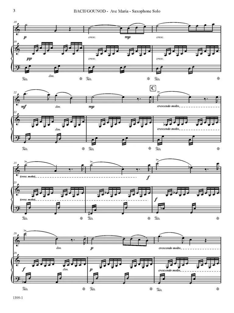 1399-1 Bach-Gounod Ave Maria SCORE SAMPLE 4 Ave Maria - Bach/Gounod