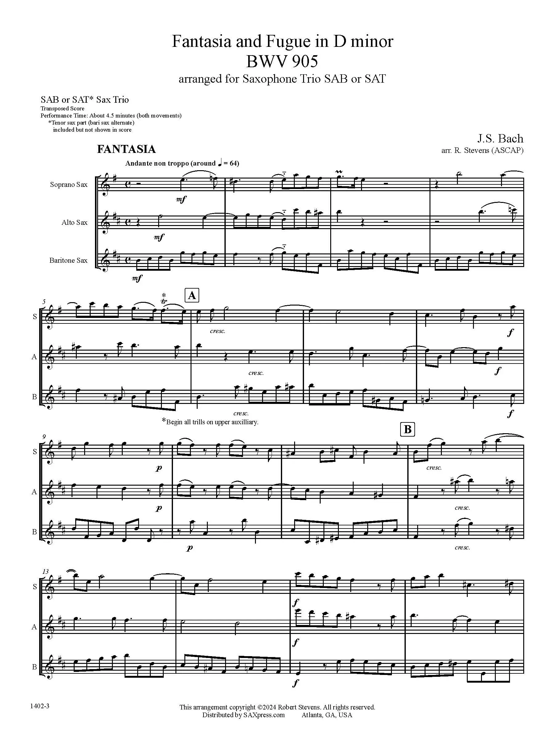 Fantasie and Fugue in D Minor, BWV 905 - Image 3