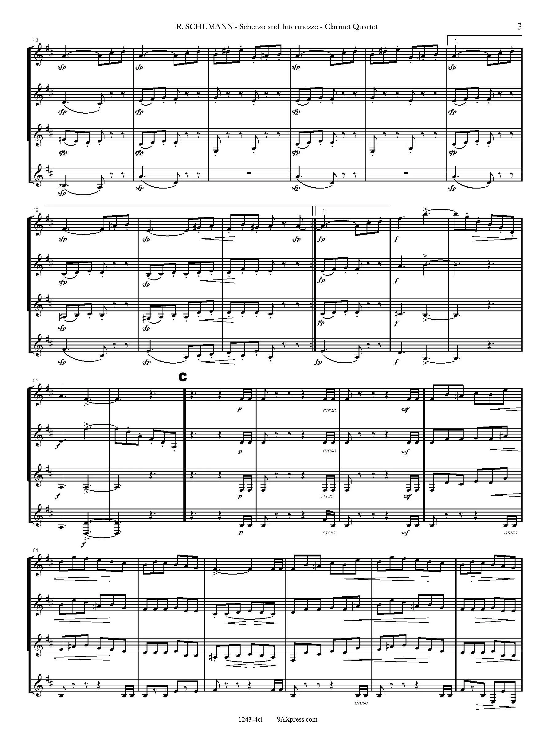 Scherzo and Intermezzo | Clarinet Quartet - Image 5